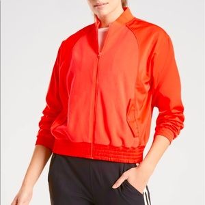 NWT Athleta Zion Coral Nylon Fleece Bomber Jacket